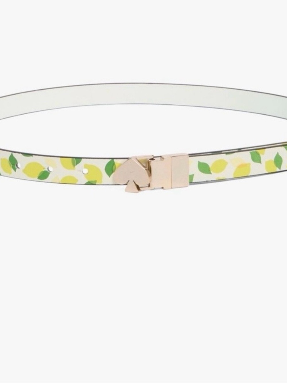 kate spade Lemon Print Skinny Belt in White Reversible